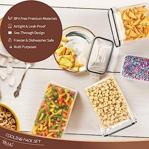 Airtight Eco-friendly Plastic Rectangle PET Food <b>Storage</b> <b>Container</b> Jars Set <b>Stackable</b> 1-3L Capacity LFGB CE Certified Freshness - Product Image 4