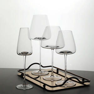 Ensemble de verres à vin en cristal sans plomb faits à la main, forme conique, pour vin rouge, capacité 301-400 ml - Product Image 1