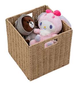 Hot Sale Natural Hand-woven Foldable Storage <b>Basket</b> <b>with</b> Paper Rope Handle for Closet Organization - Product Image 1