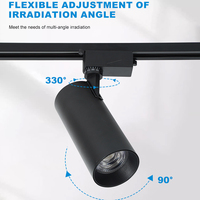 LOSO Spot LED sur Rail Encastré de Plafond 20W 30W en Aluminium, Haute Luminosité, Blanc et Noir, pour Bureau et Magasin