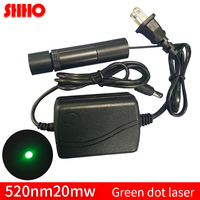 Module laser vert à point petit et longue portée 520 nm 20 mW, lentille en verre, tête laser verte, lumière verte pour pelouse avec adaptateur secteur