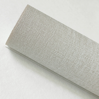 Papier peint simple beige à motif lin texturé, revêtement vinyle, imperméable, ignifuge, avec support en tissu, pour hôtel