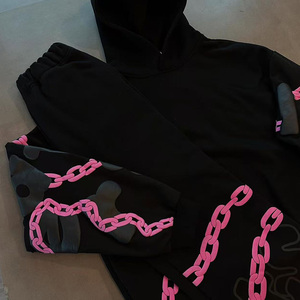 Tùy Chỉnh Của Nhà Sản Xuất Người Đàn Ông Của Giản Dị Mùa Đông Thể Thao Thiết Lập Thoải Mái Mềm Cotton Màn Hình In Stack Thiết Kế Thêu Dệt Kim - Product Image 3