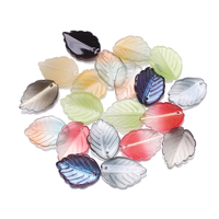 Zhubi Gradient Couleur Combinaison Cristal Fraise Feuille Perles 17*24MM Ovate Feuille Pendentif Perles De Verre pour DIY Faire Des Boucles D'oreilles