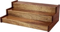 Présentoir à épices en bois à 3 niveaux avec porte-bouteille à épices en bambou réglable pour le stockage et l'organisation à domicile
