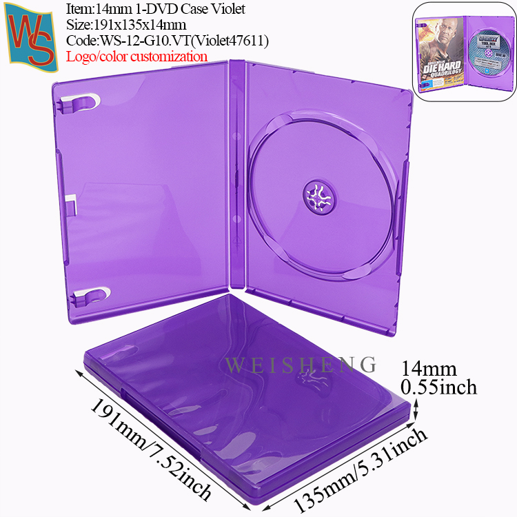14mm 1-DVD Case G10A - Transparent Violet