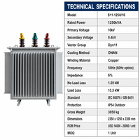 Wanbo-421 Wanbo S11 1250kVA 3 Faz Yağlı Tip Güç Trafosu 10kV 0.4kV Dağıtım İçin