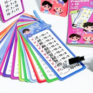 5 Tipos de Tarjetas de Memoria Flash de Matemáticas con Fracciones, Sumas, Restas, Multiplicaciones y Divisiones, con 2 Marcadores de Borrado en Seco - Product Image 1