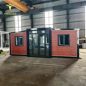 China Recipiente dobrável com casas pré-fabricadas de PU, casa móvel de aço brilhante, casa pequena de painel sanduíche de pacote plano modular