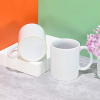 Fournisseur de tasses à café en céramique blanche en gros, tasse à sublimation 11 oz, haute qualité, style nordique simple, motif moderne, réutilisable pour les aliments
