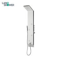 Colonne de douche murale thermostatique LANO en alliage d'aluminium blanc avec jets pluie, d'impulsion et de massage – Gamme Luxe