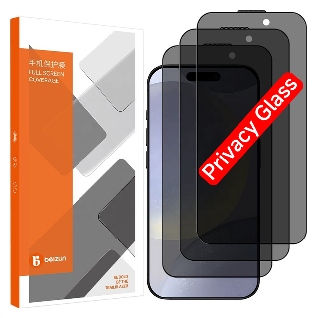 Screen Protector 28° Privacy Tempered Glass 0.33mm 2.5D Anti Sweat for iPhone 17 16 15 14 13 12 Pro Max High Clarity