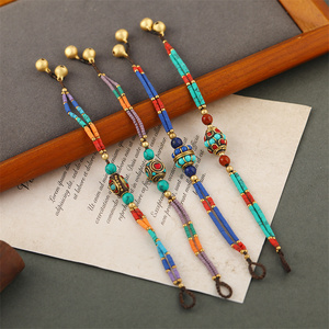 Boho Style Retro <strong>Nepal</strong> Bead Turquoise Stone Beaded Bracelet Handmade Rope Bracelet for Women and Girls - Product Image 2