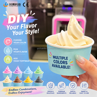 Máquina de Helado Suave Comercial Totalmente Automática, 3 Sabores, Autoservicio, Robot Expendedor, 110/220V, OEM, ODM, Fábrica, Centro Comercial