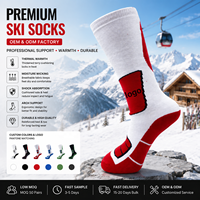 Chaussettes de ski sur mesure de haute qualité, fabrication OEM ODM, chaussettes de sport thermiques durables, évacuation de l'humidité pour les activités de plein air sur neige