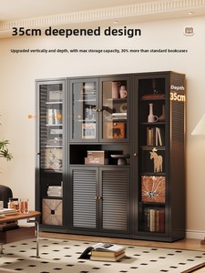 Phong cách nhà văn phòng Kim Loại tập tin tủ thép lưu trữ tủ với cửa kính và kệ tủ sách hiện đại - Product Image 5