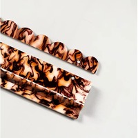 Mahjong Américain Marron Luxe avec Supports Ondulés, Ensemble de 4 Pièces en Acrylique Premium à Texture Tourbillonnante, Collection Designer