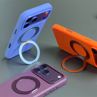 Coque de téléphone en tissu technologique TPU avec support rotatif à 360 degrés et dos magnétique pour iPhone 18 17 Pro Max 16 15 Plus