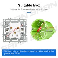 Mejor venta DIY Multi-gang Hotel/Motel estándar europeo estilo alemán panel de toma de corriente 250V enchufes de pared integrados e interruptor