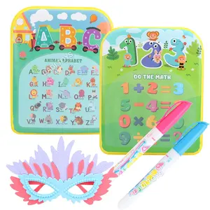 Colour acqua stuoia per bambini Doodle libro da disegno pittura ad acqua libro per il bagno con la penna, intelligente interattivo per il bagno del bambino giocattoli divertenti
