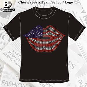 ใหม่ความรักคริสตัล AB พลอยเทียมดีไซน์การถ่ายโอนที่กำหนดเองได้วันอิสระลอกลายด้วยพลอยเทียมสำหรับเสื้อผ้าผู้หญิง - Product Image 4