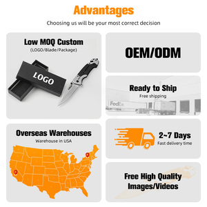 سكين صغير مسنن من الفولاذ المقاوم للصدأ 3cr13 للبيع بالجملة، سكاكين جيب للبقاء على قيد الحياة بمقبض ABS، سكين صيد تكتيكي قابل للطي - Product Image 6