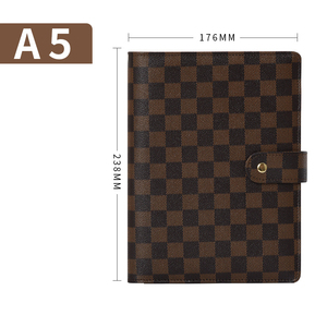 A5 A6 bütçe bağlayıcı damalı poliüretan deri defter gevşek yaprak Spiral defter iş planlayıcısı izgara desen bütçe bağlayıcı - Product Image 5