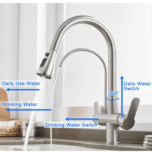 <span class=keywords><strong>Rubinetto</strong></span> da Cucina YenvQee <span class=keywords><strong>con</strong></span> Ionizzatore a Induzione, Acqua Calda/Fredda, Rotazione a 360 Gradi, Spruzzatore Telescopico <span class=keywords><strong>con</strong></span> <span class=keywords><strong>Filtro</strong></span> per Uso Domestico - Product Image 3