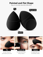 Lot d'éponges de maquillage en polyuréthane hydrophile en forme de goutte d'eau, lavables, certifiées ISO9001, pour le visage