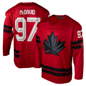 2026 年男士加拿大白色红色黑色冰球球衣 # 97号康纳·麦克戴维德（Connor McDavid）红黑顶级品质全缝线即刻发货 - Product Image 1