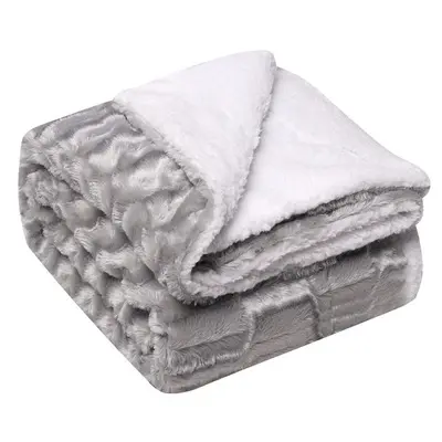 Hot Sale 50 60 Inch 60 80 Inch Ultra Soft Warm and Cozy Sherpa Fleece Double Layer Very Thick Plush Throw Blanket