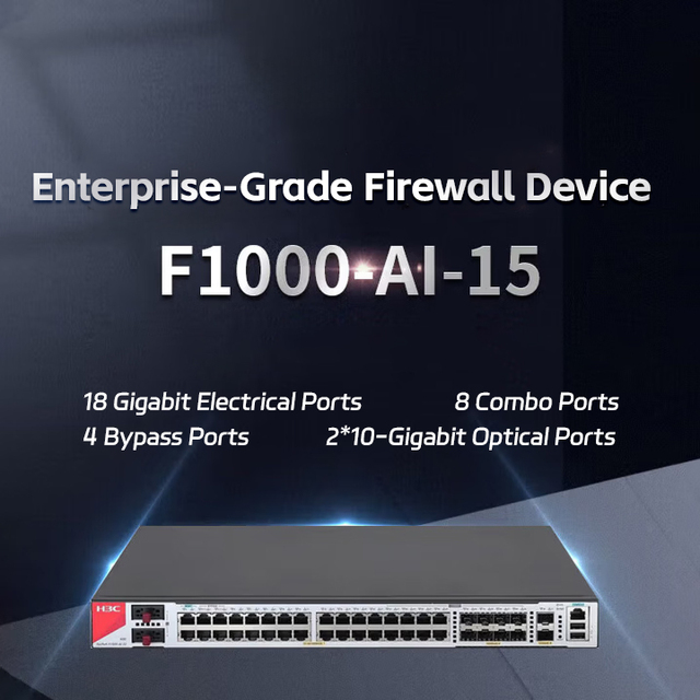 Hot Sale H3C F1000-AI-15 18GE + 2-port 10 Gigabit Enterprise-level Core Firewall 1 Year Warranty in Stock