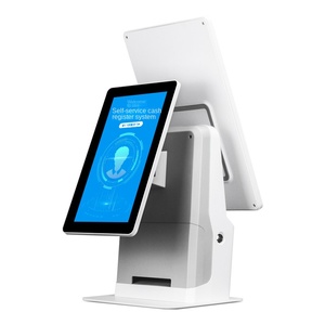 <span class=keywords><strong>Caisse</strong></span> <span class=keywords><strong>enregistreuse</strong></span> tactile double écran Junrong Z822 blanche/noire pour supermarché et restauration, avec scanner et imprimante intégrés, terminal de paiement intelligent tout-en-un en libre-service - Product Image 2