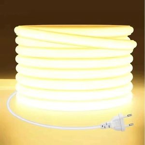 Tira de Luz <span class=keywords><strong>LED</strong></span> COB de 100m 220V Sin Controlador Impermeable para Exteriores Tira de Luz <span class=keywords><strong>LED</strong></span> Flexible para Decoración de Jardín - Product Image 1