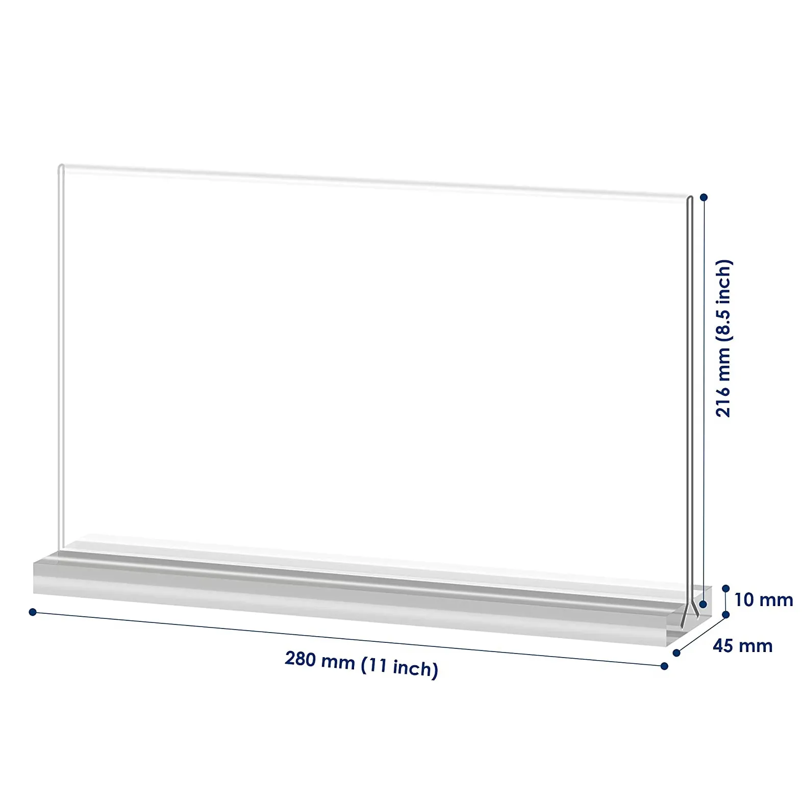8,5x11 Acryl einsatz Basis schildhalter Doppelseitiger horizontaler Display halter Acryl rahmenst änder für Büro, Geschäft