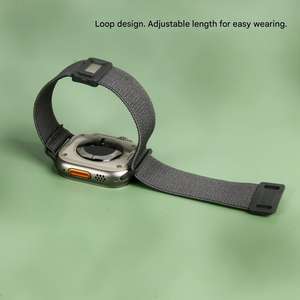 Bracelet de montre intelligente en nylon respirant avec fermeture magnétique en boucle pour Apple Watch Series 11 10 9 8 7 Ultra 3 49 mm 46 mm 45 mm 42 mm - Product Image 5