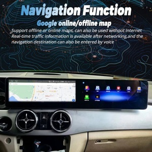 Autoradio portable à double écran 12,3 pouces Android 14, monté sur tableau de bord, avec USB, GPS intégré pour Mercedes Benz Classe GLK 2010-2015, CarPlay - Product Image 2