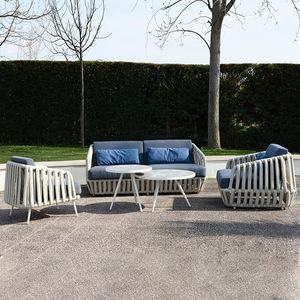 Ensemble de salon de jardin en aluminium et corde tressée, idéal pour villa, collection de meubles d'extérieur, canapé sectionnel, vente chaude - Product Image 3
