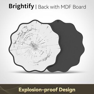 Miroir mural rond ondulé en verre Brightify de 24 pouces avec cadre en métal doré pour salon et salle de bain - Product Image 5