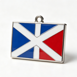 Pin Metálico Rectangular Plateado con Diseño de Bandera en Esmalte Duro, Recuerdo Patriótico - Product Image 2