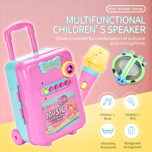 Altoparlante musicale multifunzionale in plastica per bambini che <span class=keywords><strong>canta</strong></span> microfono giocattolo Pull Box valigia giocattoli Set giochi di imitazione per bambini - Product Image 4