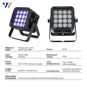 Projecteur LED extérieur 16*12W, étanche IP66, RGBWA E27 6-en-1, pour mariage, fête, discothèque, jardin, parc - Product Image 4