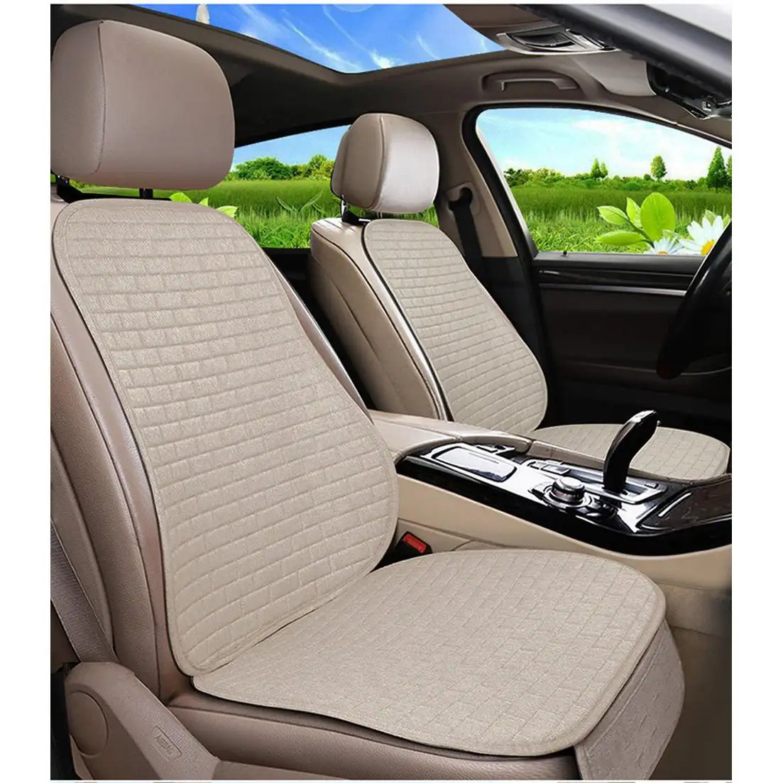 เบาะรองนั่งในรถยนต์ผ้าลินิน/ผ้าลินินไม่ขยับเบาะรองนั่งเย็นแบบไม่เลื่อนอุปกรณ์เสริมรถยนต์สำหรับเปอโยต์5008 X36 FR2
