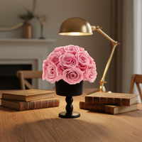 Rose éternelle en forme de champignon dans un vase, coffret cadeau pour la Saint-Valentin pour femmes