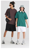 T-shirts en gros épais 100% coton peigné 240 g/m² coupe oversize vierge unisexe streetwear manches courtes logo personnalisé OEM