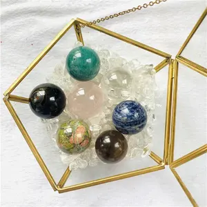 Groothandel 7 crystal ball healing stenen-Natuurlijke Gemengde Crystal Healing Stone 7 Chakra Kristal Ballen Spheres Set
