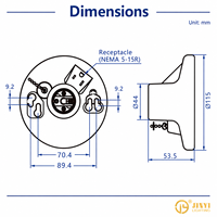 Interrupteur d'éclairage en porcelaine 660W 125V avec chaîne de traction et prise