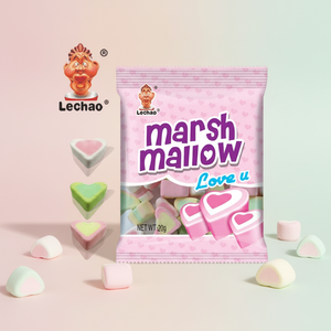 Caramelle Morbide a Forma di Cuore Bianche e <span class=keywords><strong>Rosa</strong></span> al Gusto di Frutta, Halal, in Confezione Sacchetto - Product Image 1