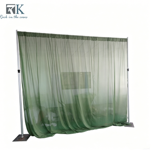 Kit de support portable et réglable pour rideaux et tentures, idéal pour la décoration murale de mariages, fêtes et événements. - Product Image 1