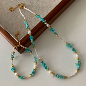 Nuevo collar de acero inoxidable con cuentas hechas a mano de piedra Natural, collar de perlas personalizado Diy a la moda - Product Image 3